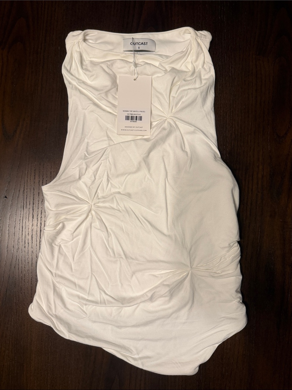 Outcast White Ruched Sleeveless Tank